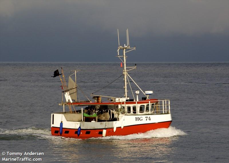 britta hg 74 (Fishing vessel) - IMO , MMSI 219004343, Call Sign OU 8938 under the flag of Denmark