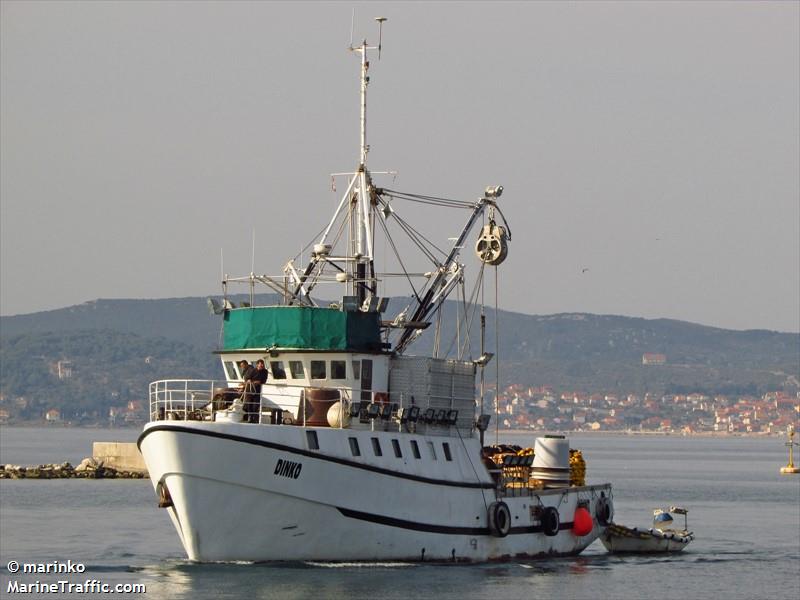 dinko (Fishing Vessel) - IMO 8332734, MMSI 238777340, Call Sign 9AA5451 under the flag of Croatia