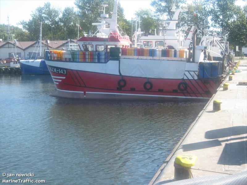 kol-143 (Fishing vessel) - IMO , MMSI 261018440, Call Sign SPS2874 under the flag of Poland