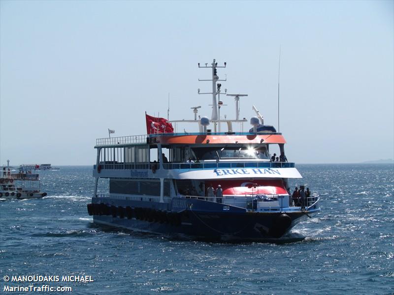 erke han (Pleasure craft) - IMO , MMSI 271040874, Call Sign TCYF5 under the flag of Turkey
