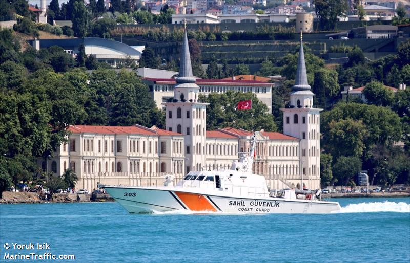 tcsg 303 (Law enforcment) - IMO , MMSI 271030098, Call Sign TBYN under the flag of Turkey