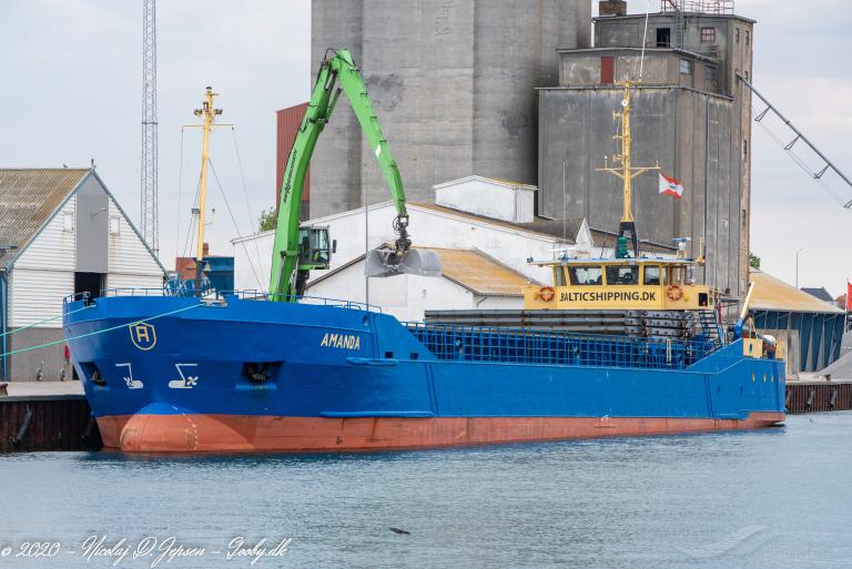 amanda (General Cargo Ship) - IMO 8104565, MMSI 219002392, Call Sign OURV2 under the flag of Denmark