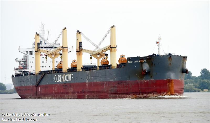 gerdt oldendorff (Bulk Carrier) - IMO 9681950, MMSI 255805620, Call Sign CQFS under the flag of Madeira