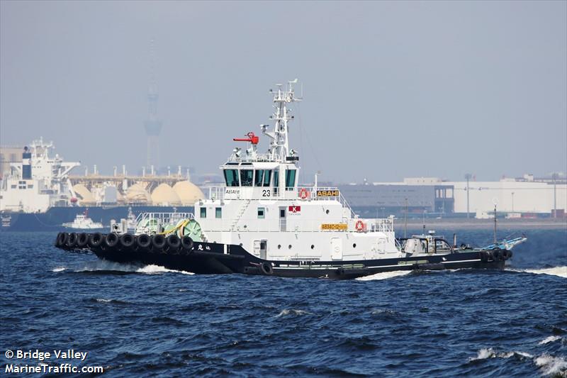 asahi maru (Tug) - IMO , MMSI 431008916, Call Sign JD4117 under the flag of Japan