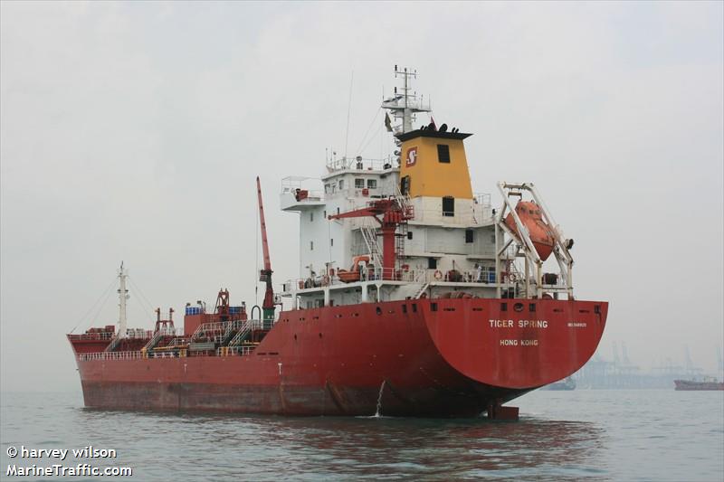 tiger spring (Chemical/Oil Products Tanker) - IMO 9489120, MMSI 477335100, Call Sign VRLF2 under the flag of Hong Kong