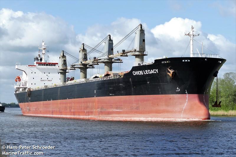 chios legacy (Bulk Carrier) - IMO 9218337, MMSI 538002825, Call Sign V7LY9 under the flag of Marshall Islands