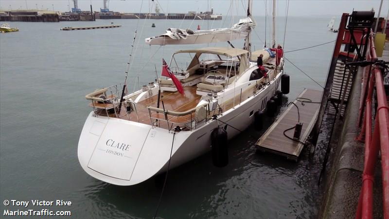 clare (Sailing vessel) - IMO , MMSI 235099768, Call Sign 2GQX5 under the flag of United Kingdom (UK)