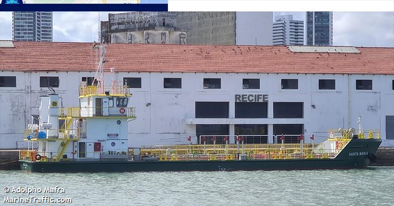 santa maria (Tanker) - IMO , MMSI 710004828, Call Sign PS9555 under the flag of Brazil