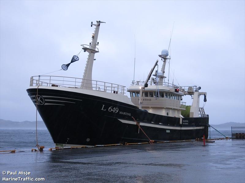 l649 martine (Fishing vessel) - IMO , MMSI 219024608, Call Sign OXBZ under the flag of Denmark