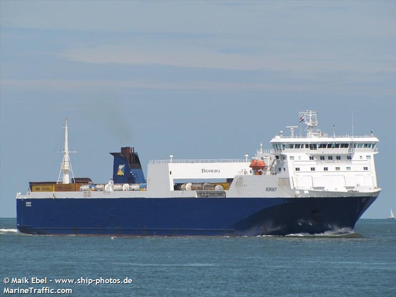 norsky (Ro-Ro Cargo Ship) - IMO 9186182, MMSI 230652000, Call Sign OJRB under the flag of Finland