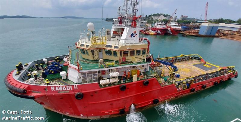 rawabi 11 (Offshore Tug/Supply Ship) - IMO 9696278, MMSI 572777210, Call Sign T2TR4 under the flag of Tuvalu