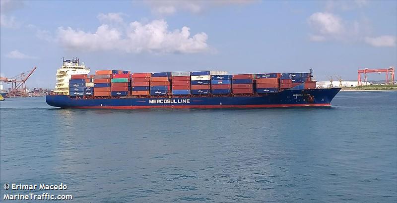 mercosul suape (Container Ship) - IMO 9356141, MMSI 710001280, Call Sign PPUW under the flag of Brazil
