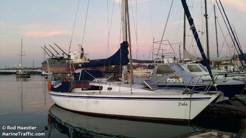 zula (Sailing vessel) - IMO , MMSI 601517100, Call Sign ZR 5594 under the flag of South Africa