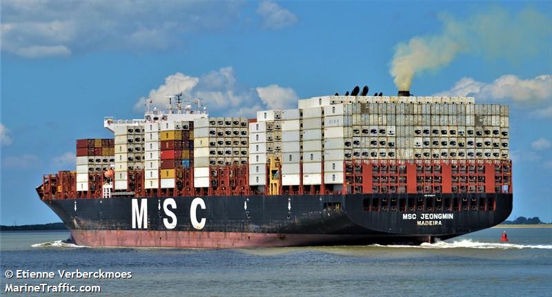 msc jeongmin (Container Ship) - IMO 9720471, MMSI 255805854, Call Sign CQZA under the flag of Madeira