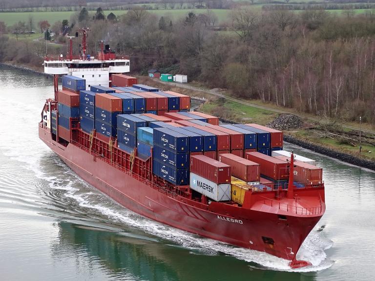 allegro (Container Ship) - IMO 9246554, MMSI 304642000, Call Sign V2CQ5 under the flag of Antigua & Barbuda