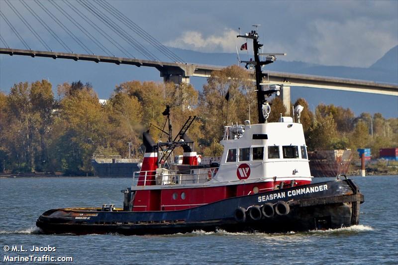 seaspan commander (Tug) - IMO 7043336, MMSI 316005498, Call Sign CFN6637 under the flag of Canada