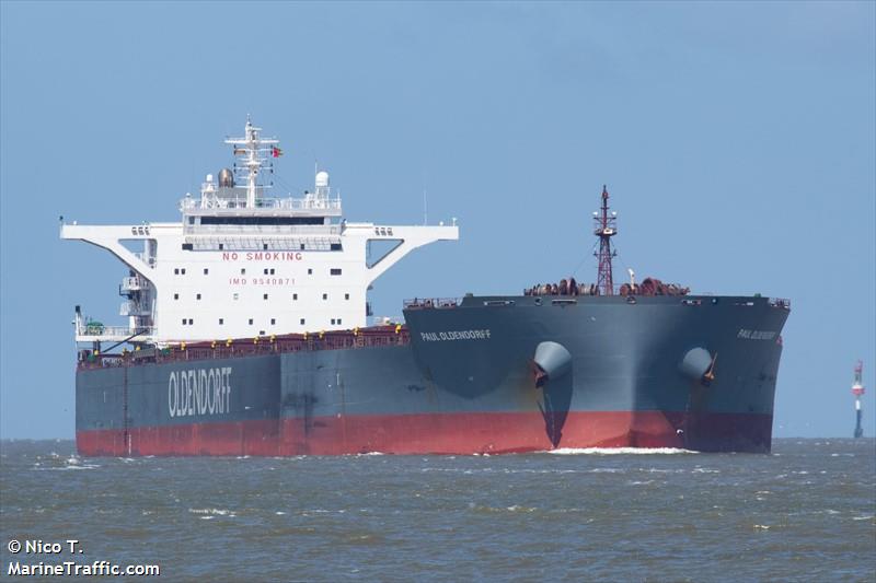 paul oldendorff (Bulk Carrier) - IMO 9540871, MMSI 636092156, Call Sign A8XR5 under the flag of Liberia