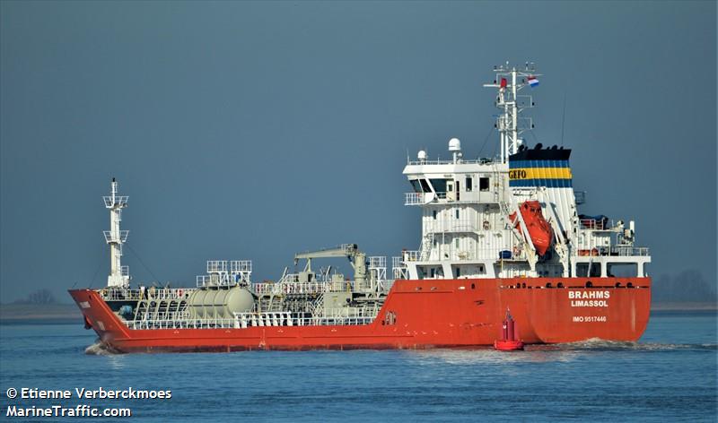 brahms (Chemical/Oil Products Tanker) - IMO 9517446, MMSI 209577000, Call Sign 5BFJ5 under the flag of Cyprus
