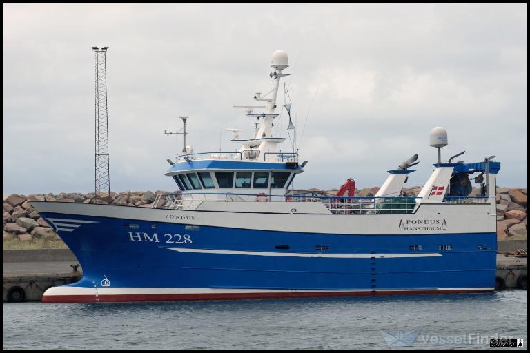 hm228 pondus (Fishing vessel) - IMO , MMSI 219022165, Call Sign OWBS under the flag of Denmark
