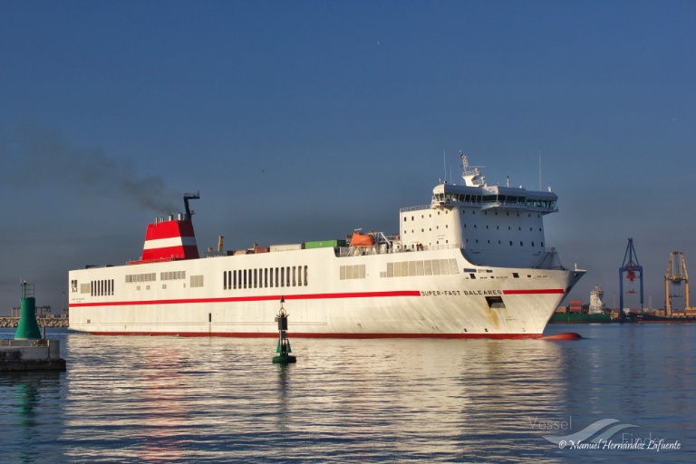 super fast baleares (Ro-Ro Cargo Ship) - IMO 9398527, MMSI 224537000, Call Sign EAYU under the flag of Spain