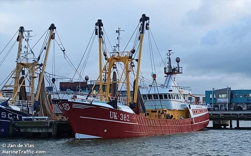 uk382 janssien (Fishing Vessel) - IMO 9102629, MMSI 245999000, Call Sign PEZW under the flag of Netherlands
