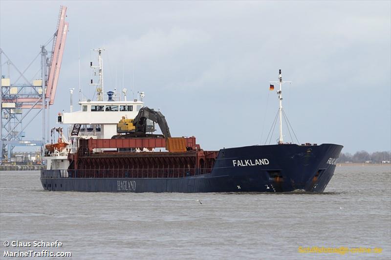 falkland (General Cargo Ship) - IMO 8505953, MMSI 258725000, Call Sign LAZB7 under the flag of Norway