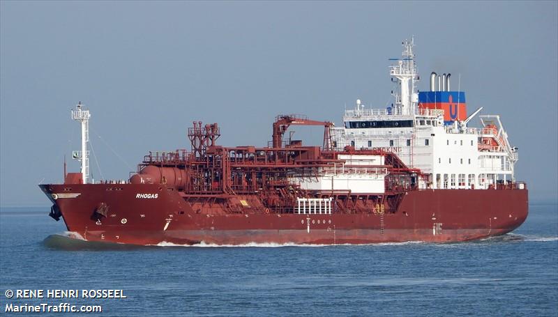 rhogas (LPG Tanker) - IMO 9618848, MMSI 305793000, Call Sign V2FT7 under the flag of Antigua & Barbuda