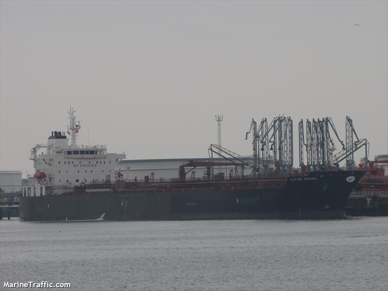 alpine marina (Chemical/Oil Products Tanker) - IMO 9451692, MMSI 538003966, Call Sign V7UK3 under the flag of Marshall Islands