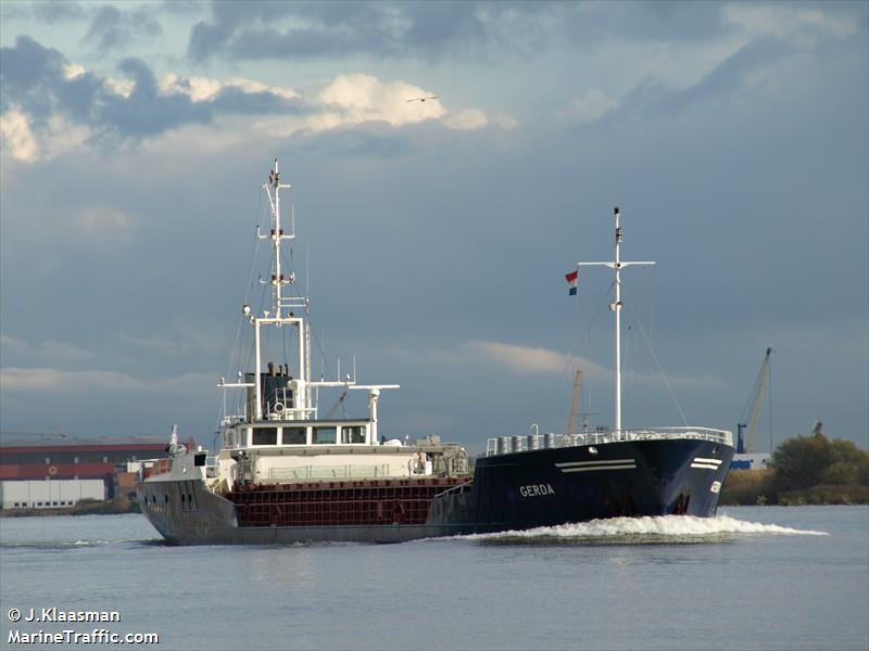gerda (General Cargo Ship) - IMO 8906212, MMSI 275343000, Call Sign YLCI under the flag of Latvia