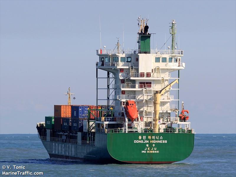 dongjin highness (Container Ship) - IMO 9385441, MMSI 440901000, Call Sign D7RN under the flag of Korea