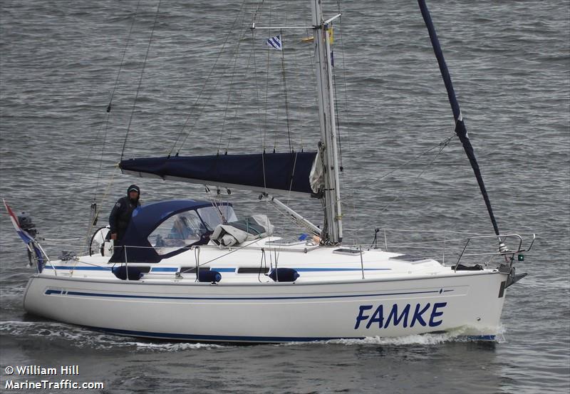 famke (Sailing vessel) - IMO , MMSI 244002107, Call Sign PD4600 under the flag of Netherlands