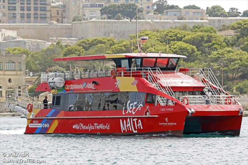 i see three (Passenger Ship) - IMO 9881952, MMSI 256001242, Call Sign 9HB6826 under the flag of Malta