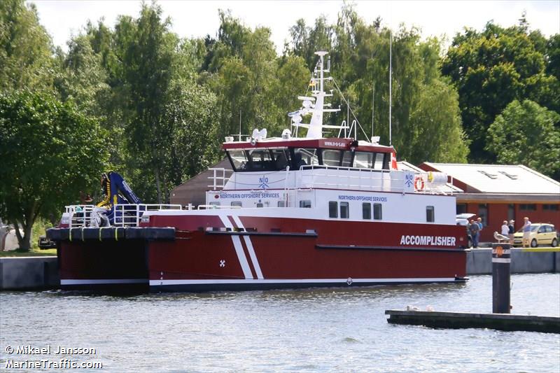 accomplisher (Offshore Tug/Supply Ship) - IMO 9663075, MMSI 219017325, Call Sign OUZJ2 under the flag of Denmark
