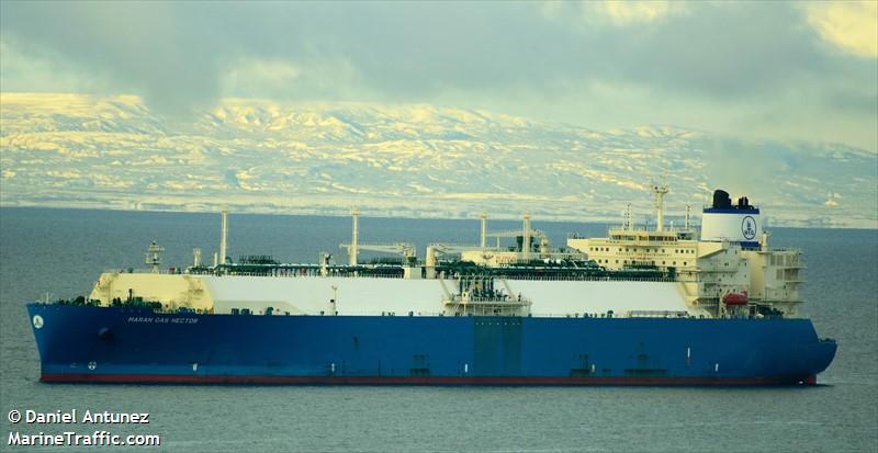 maran gas hector (LNG Tanker) - IMO 9682605, MMSI 241425000, Call Sign SVCI7 under the flag of Greece