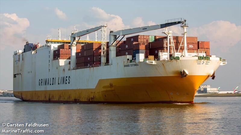 grande cotonou (Ro-Ro Cargo Ship) - IMO 9672105, MMSI 247341500, Call Sign IBDT under the flag of Italy