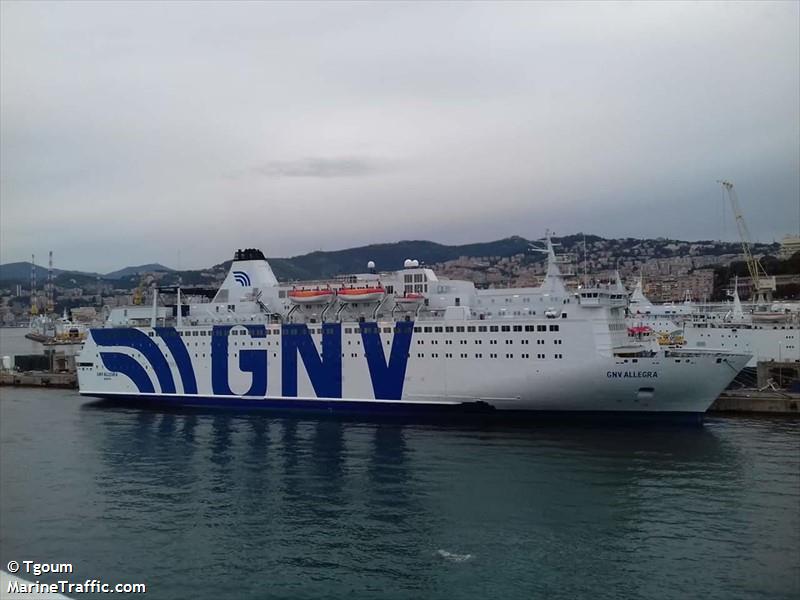 gnv allegra (Passenger/Ro-Ro Cargo Ship) - IMO 8506311, MMSI 247392600, Call Sign IBUI under the flag of Italy