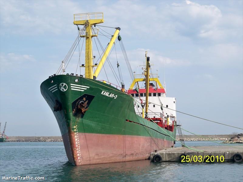 kanlar-3 (General Cargo Ship) - IMO 6523901, MMSI 271002132, Call Sign TCAV9 under the flag of Turkey