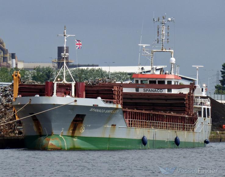 spanaco simplicity (General Cargo Ship) - IMO 9472036, MMSI 305069000, Call Sign V2QQ9 under the flag of Antigua & Barbuda