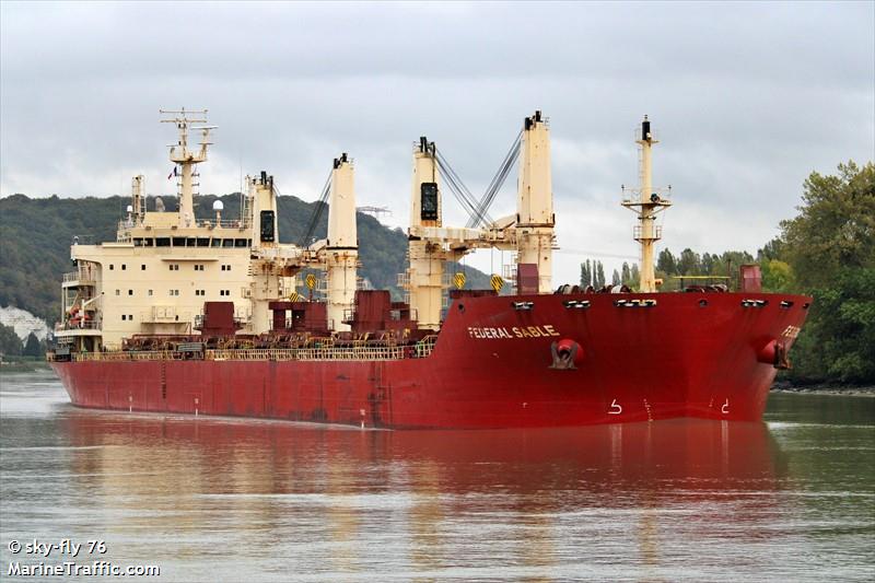 federal sable (Bulk Carrier) - IMO 9595888, MMSI 538004380, Call Sign V7WS4 under the flag of Marshall Islands