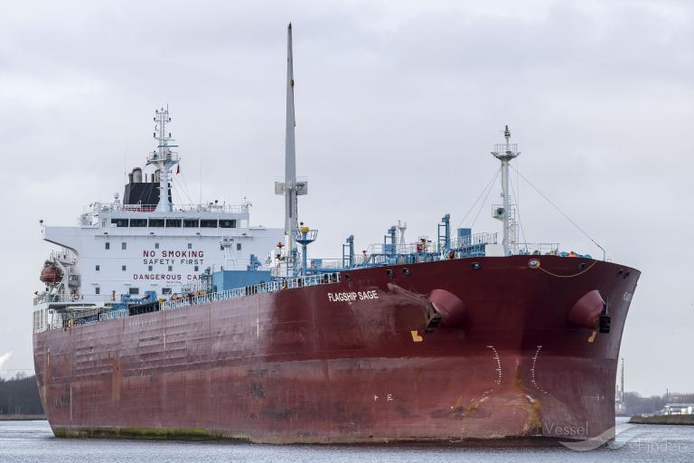 flagship sage (Chemical/Oil Products Tanker) - IMO 9471329, MMSI 538005300, Call Sign V7CP6 under the flag of Marshall Islands