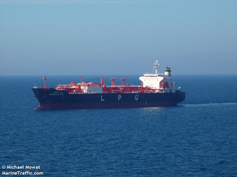 rhourd el adra (LPG Tanker) - IMO 9320855, MMSI 605026210, Call Sign 7TBS under the flag of Algeria