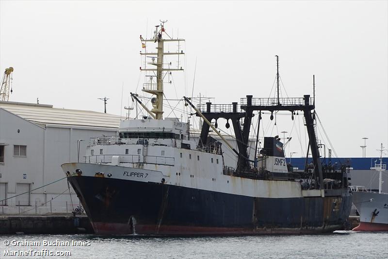 flipper 7 (Fishing Vessel) - IMO 8707757, MMSI 630123006, Call Sign J5MF2 under the flag of Guinea-Bissau