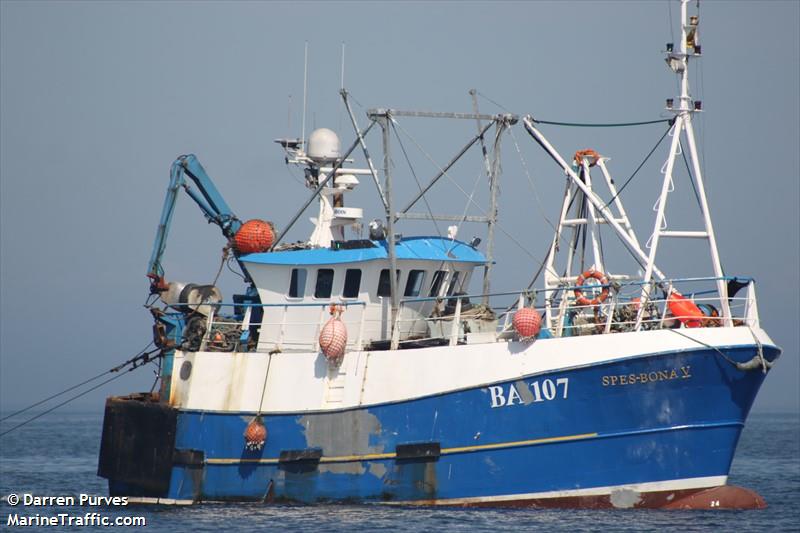 fv spes bona v (Fishing vessel) - IMO , MMSI 235074945, Call Sign 2CQP4 under the flag of United Kingdom (UK)