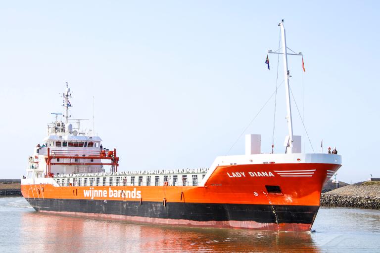 lady diana (General Cargo Ship) - IMO 9467196, MMSI 244780000, Call Sign PBSR under the flag of Netherlands