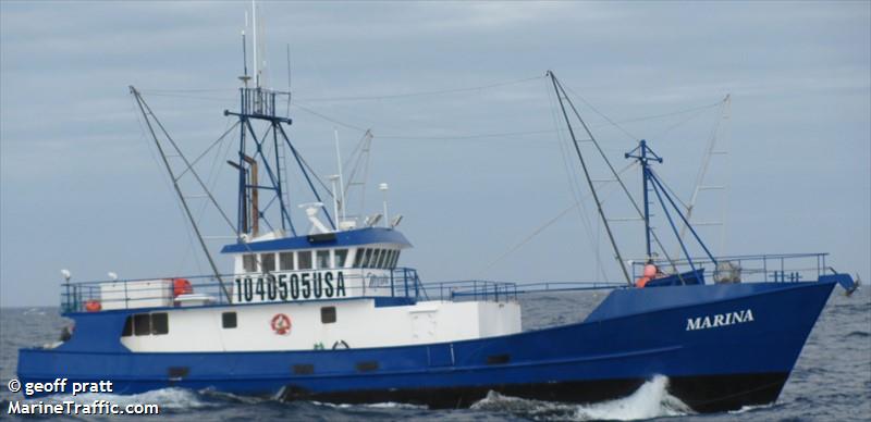 marina (Fishing vessel) - IMO , MMSI 367466760, Call Sign WDF5745 under the flag of United States (USA)