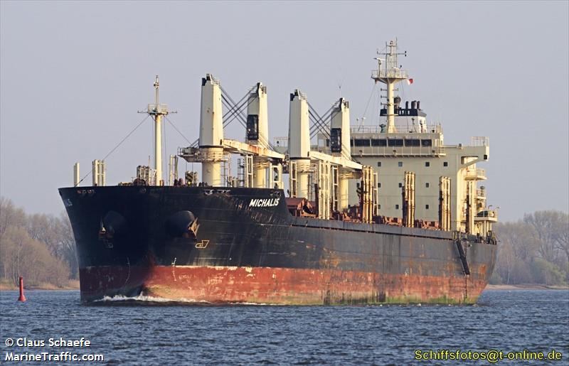 michalis (Bulk Carrier) - IMO 9545510, MMSI 538004166, Call Sign V7UK8 under the flag of Marshall Islands