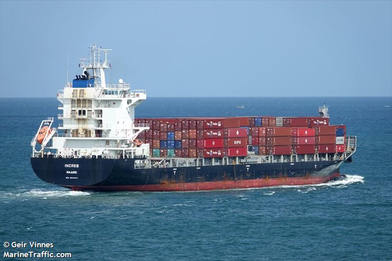 incres (Container Ship) - IMO 9833371, MMSI 538008811, Call Sign V7A2788 under the flag of Marshall Islands