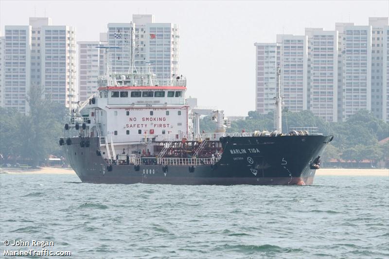 marlin tiga (Bunkering Tanker) - IMO 9675133, MMSI 564375000, Call Sign 9VDF under the flag of Singapore