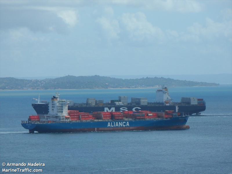 americo vespucio (Container Ship) - IMO 9603233, MMSI 710074011, Call Sign PPSE under the flag of Brazil