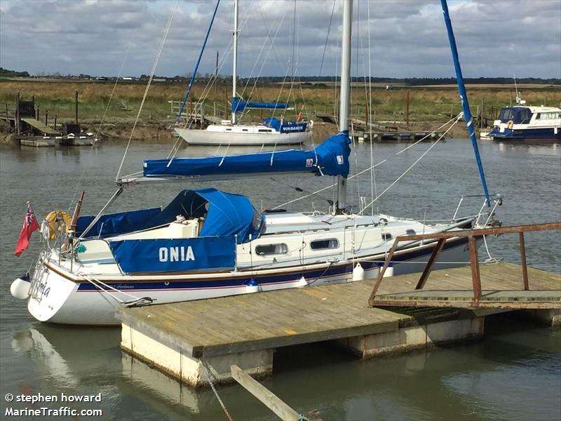onia (Sailing vessel) - IMO , MMSI 235024613, Call Sign MHGY4 under the flag of United Kingdom (UK)